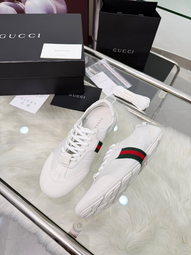 Gucci Flex Sneaker White Suede And Leather 874883 AAGY3 9049 For Women view 5