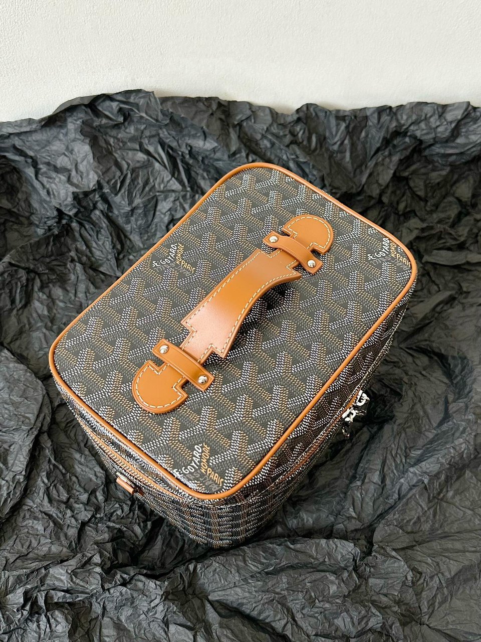 Goyard Goya Makeup Box Bag 20Cm Black And Tan Canvas view 7