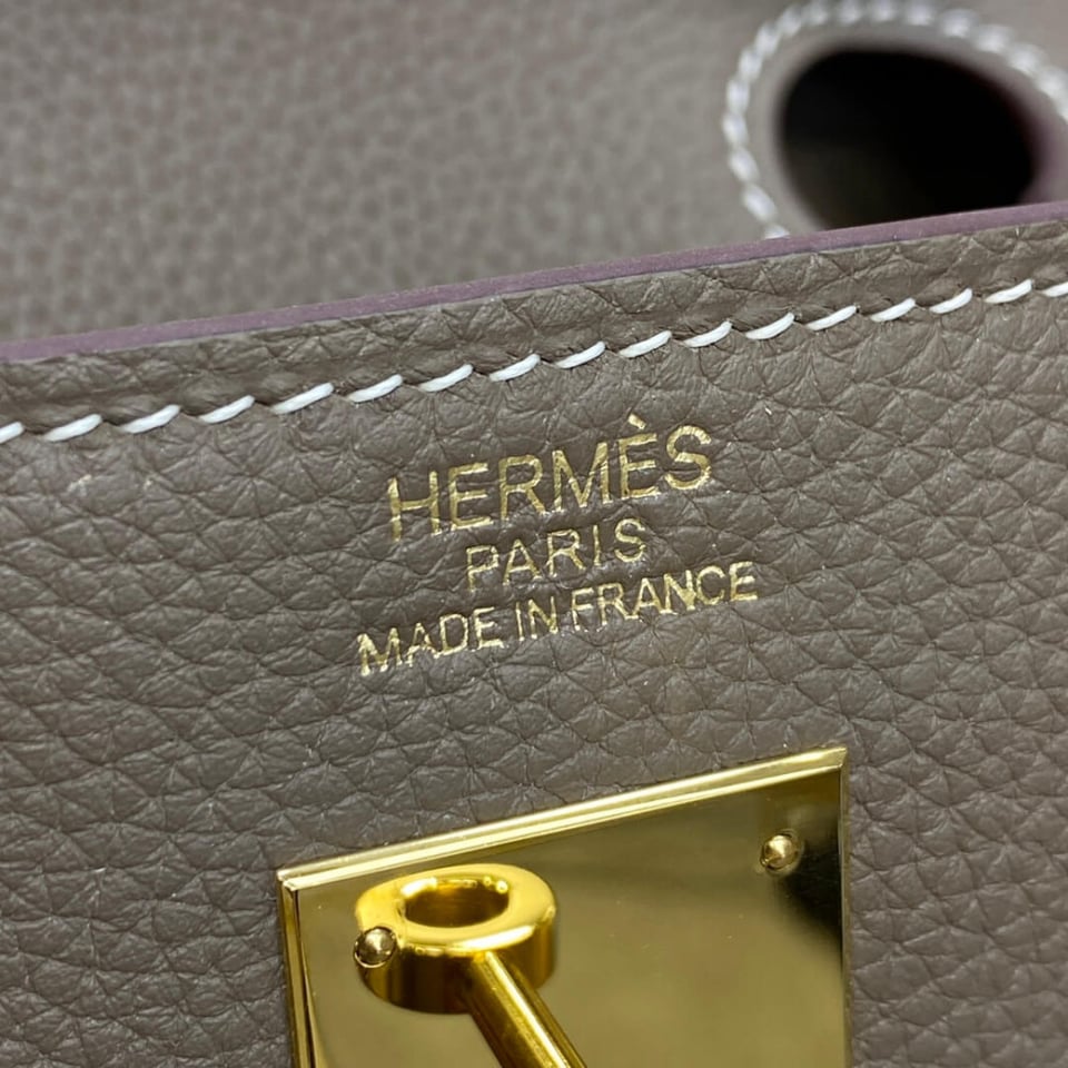 Hermes Birkin 30 Bag Etoupe Gold Hardware Togo Leather view 13