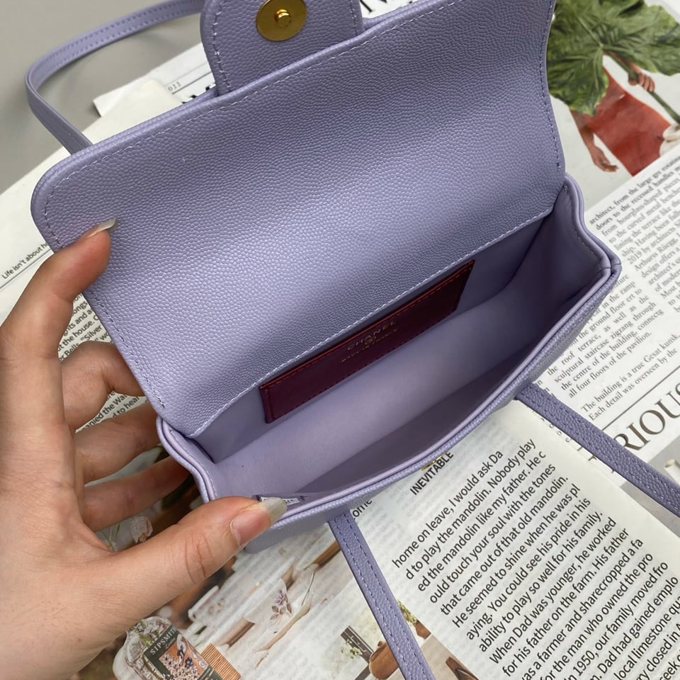 Chanel Clutch Purple Bag 17cm/6.7in view 9