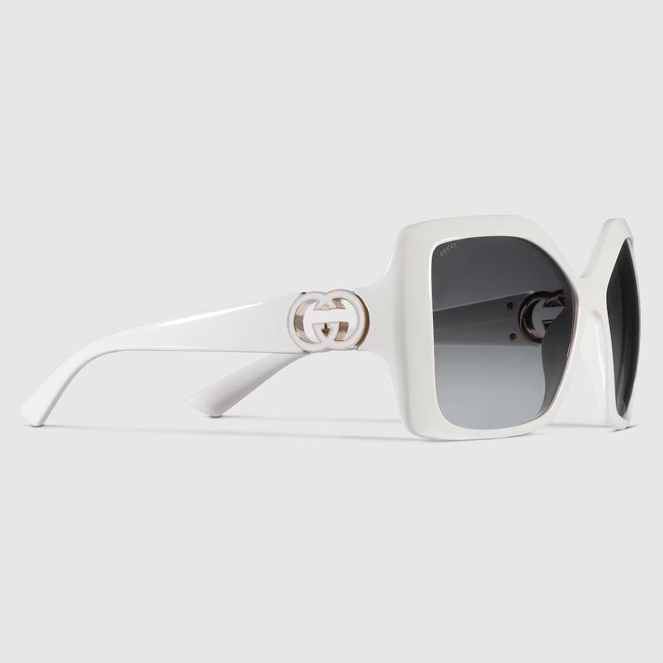 Gucci White Square Frame Sunglasses GG2015S view 3