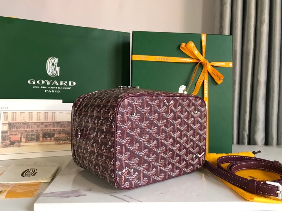 Goyard Muse Vanity Case 20 Cm Wine Red Goyardine Canvas view 6