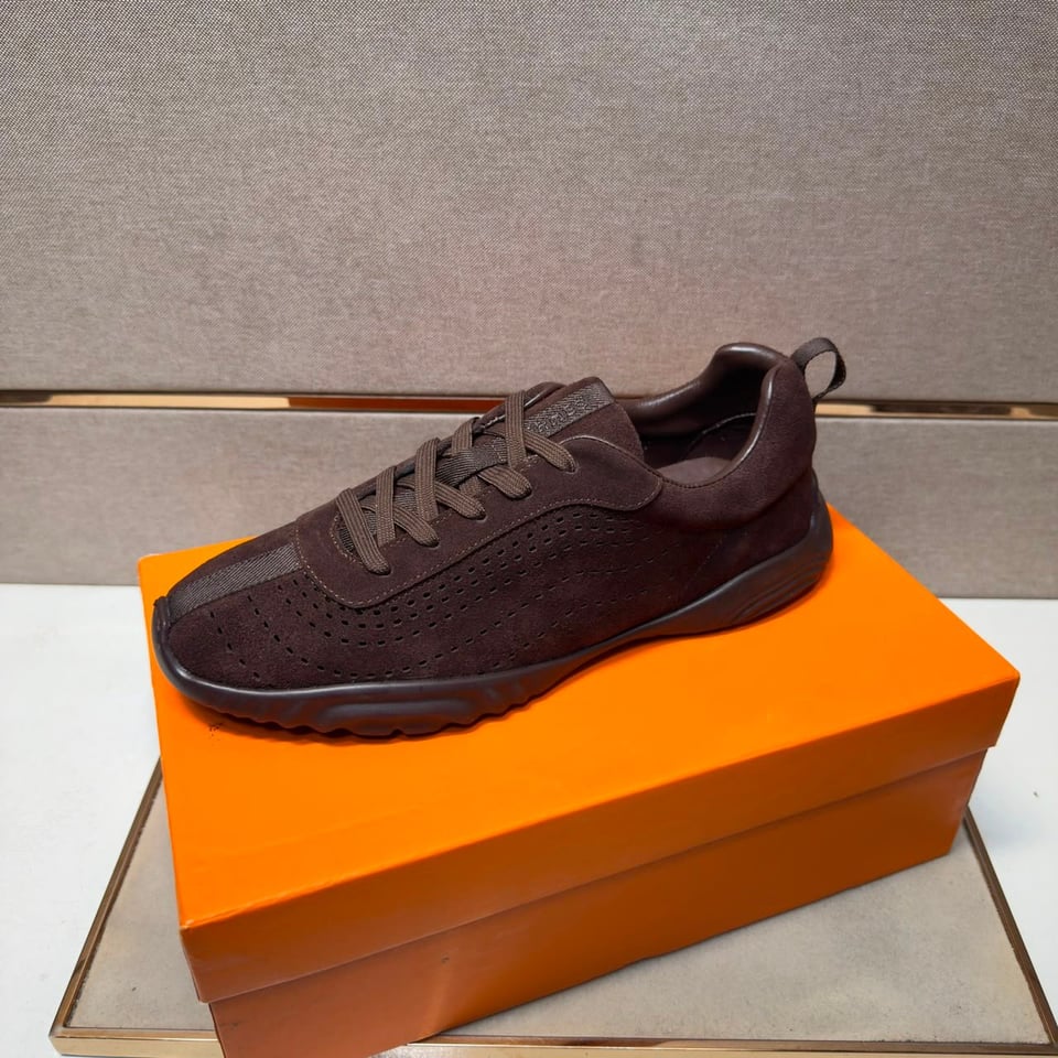 Hermes Neon Sneaker Marron Ébène Color Goatskin H262896ZHME390 view 9
