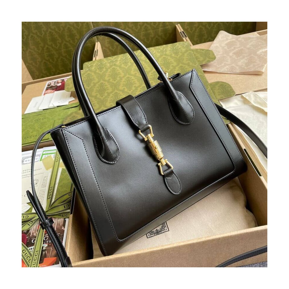Gucci Jackie 1961 Medium Tote Bag in Black Leather 30cm view 11