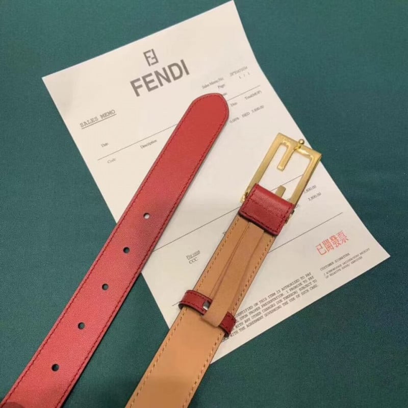 Fendi Baguette 30mm FF Buckle Belt 8C05311 Red view 6