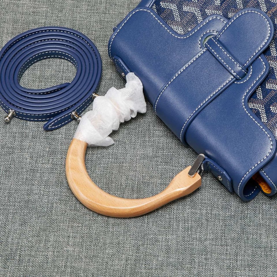 Goyard Saigon Souple Mini Bag Dark Blue Canvas 20cm view 5