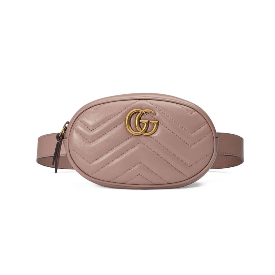 Gucci GG Marmont Matelasse Leather Belt Bag Nude Pink view 2
