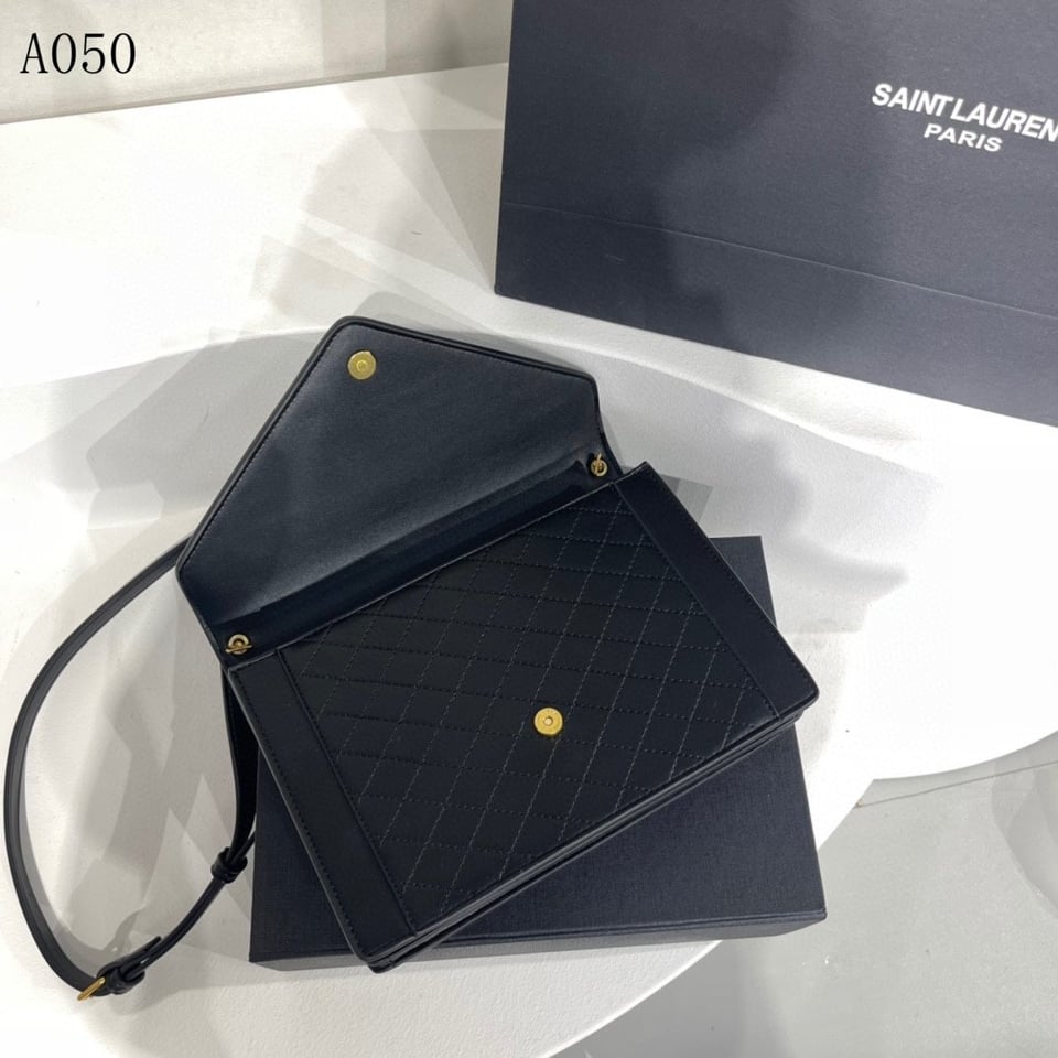 Saint Laurent Gaby Satchel In Quilted Black Gold 26Cm view 4