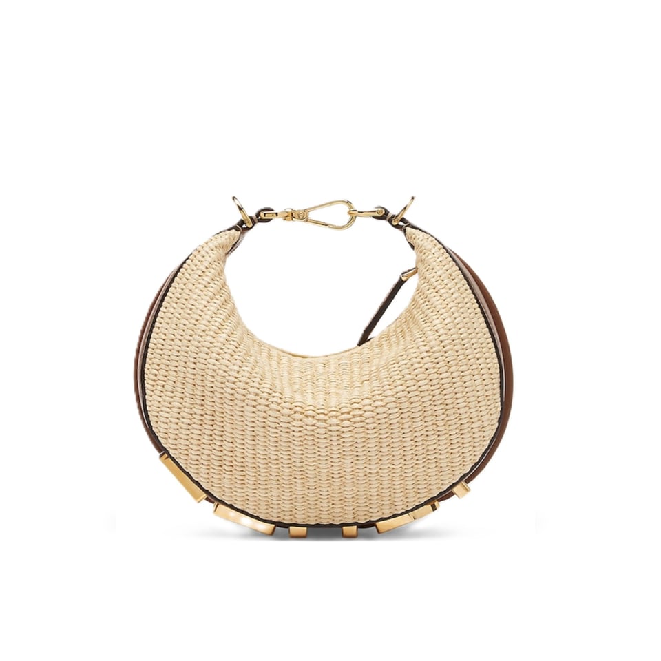Fendi Fendigraphy Mini Natural Raffia ‘Beige’ 16.5cm/ 6.5in