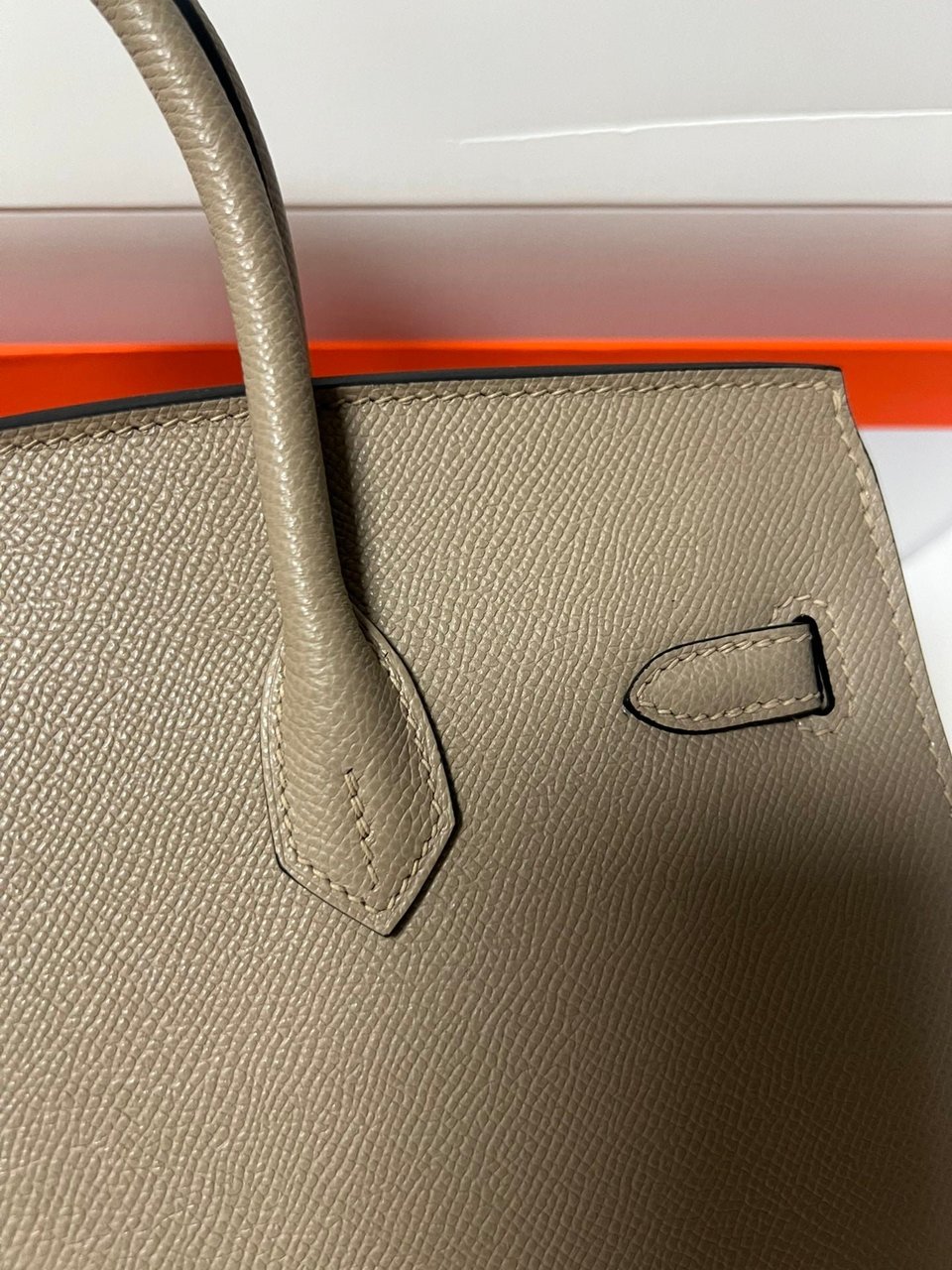 Hermes Birkin Sellier Etoupe Grey Epsom Leather Gold Hardware view 9