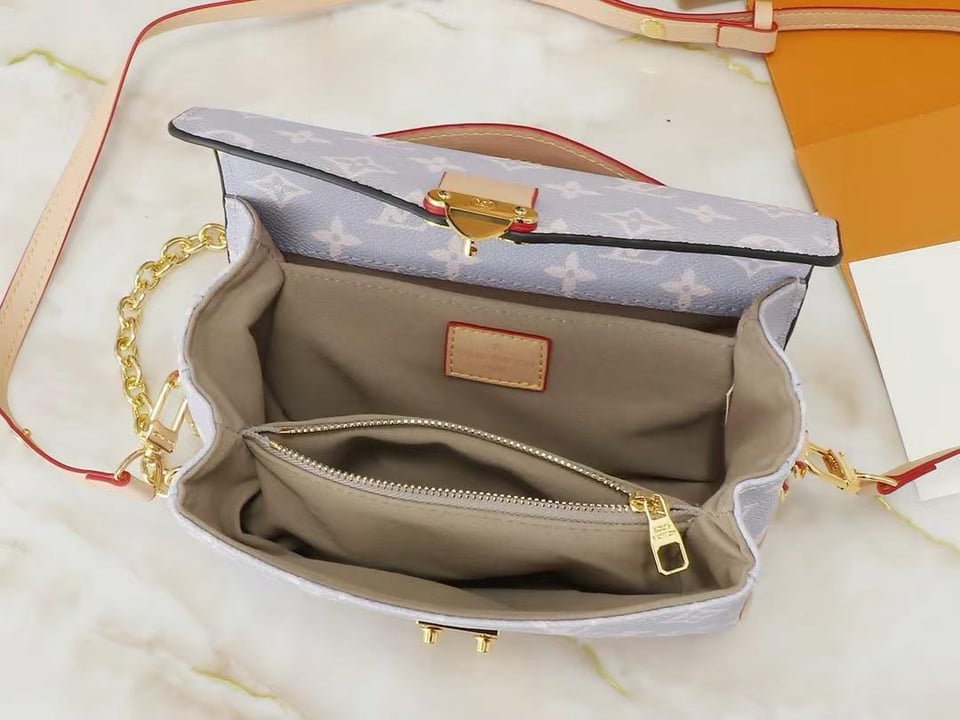 Louis Vuitton Pochette M Tis East West Coated Canvas Trianon Purple Gray 21Cm M12429 view 7