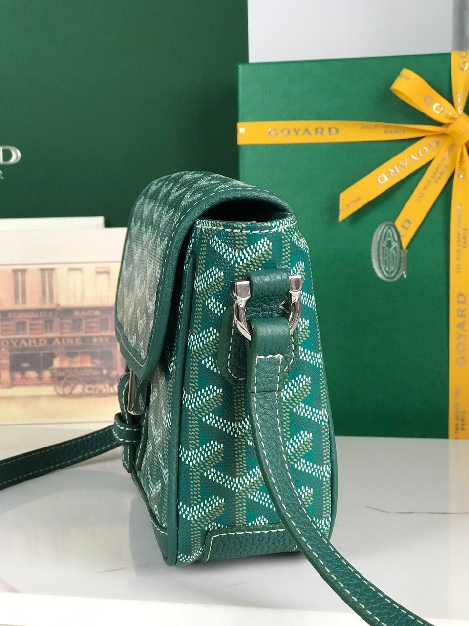 Goyard Grand Bleu 16 Cm Green Goyardine Canvas And Lambskin view 4