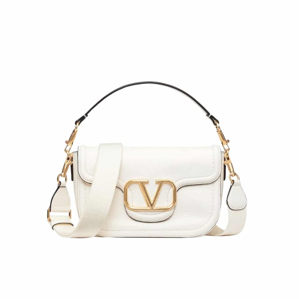 Valentino Garavani Alltime Grainy Calfskin Shoulder Bag White 23Cm 4W2B0N20Imz 098 view 2