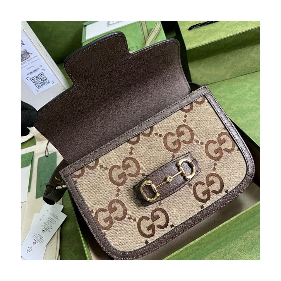 Gucci Horsebit 1955 Shoulder Bag with Jumbo GG view 8