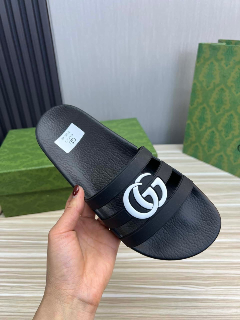 Gucci Slippers Sandals Mules Summer With Gg Logo White view 3