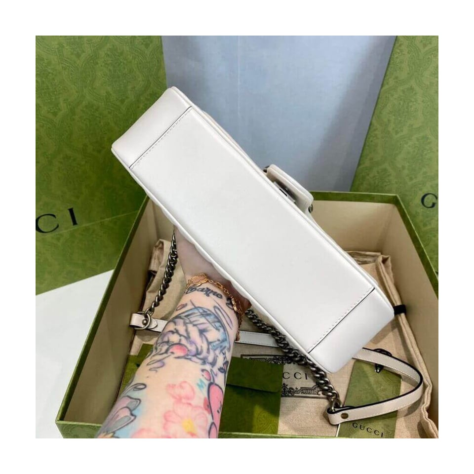 Gucci GG Marmont Small Shoulder Bag White view 10