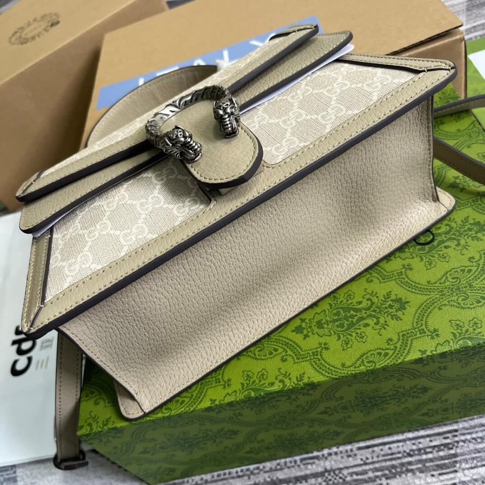 Gucci Small Dionysus Top Handle Bag Oatmeal Leather Trim view 10