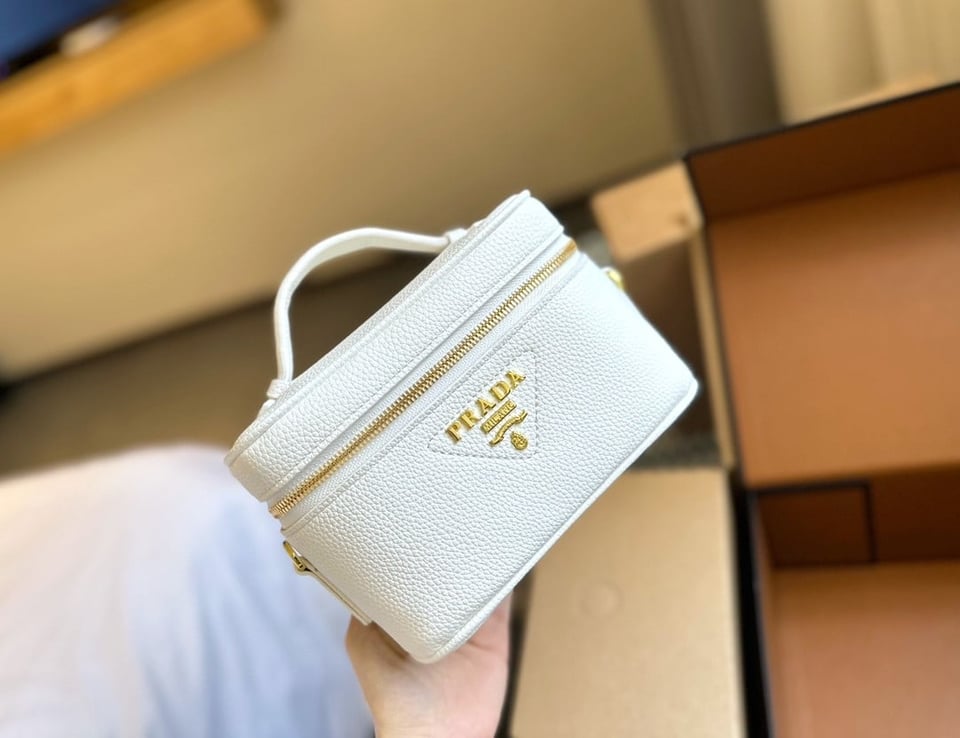 Prada Leather Mini Bag White 20Cm view 4