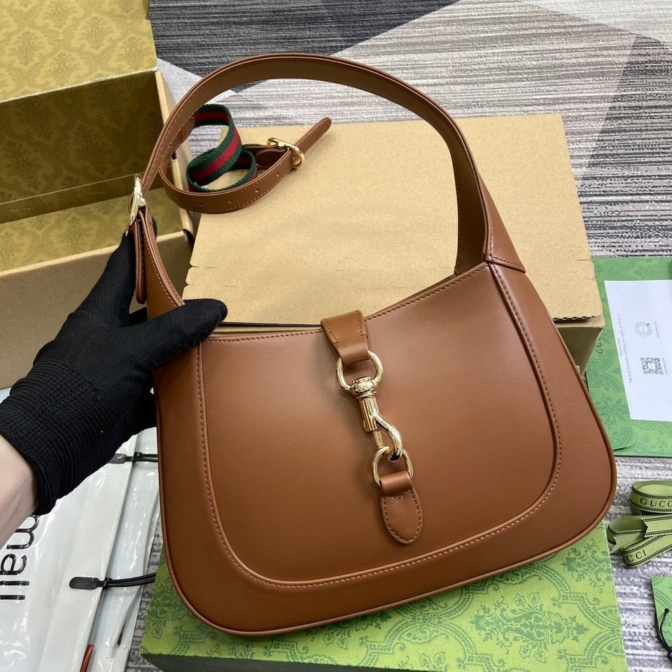 Gucci Jackie 1961 Small Hobo Bag In Brown Leather 27.5cm view 7