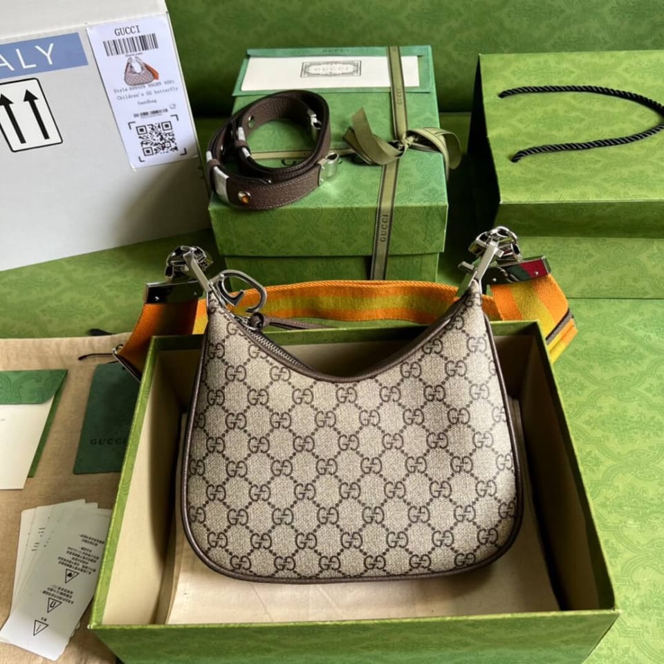 Gucci GG Supreme Attache Small Shoulder Bag Coffee view 6
