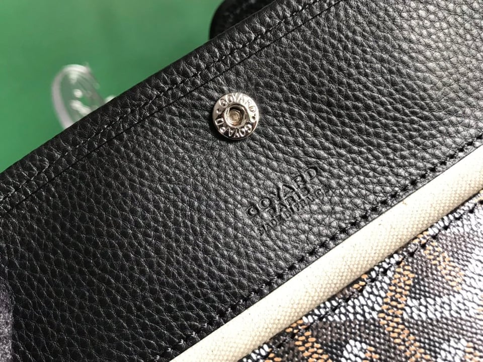 Goyard Hardy Pm Bag 40 Cm Black Goyardine Canvas And Taurillon Leather Trim view 5