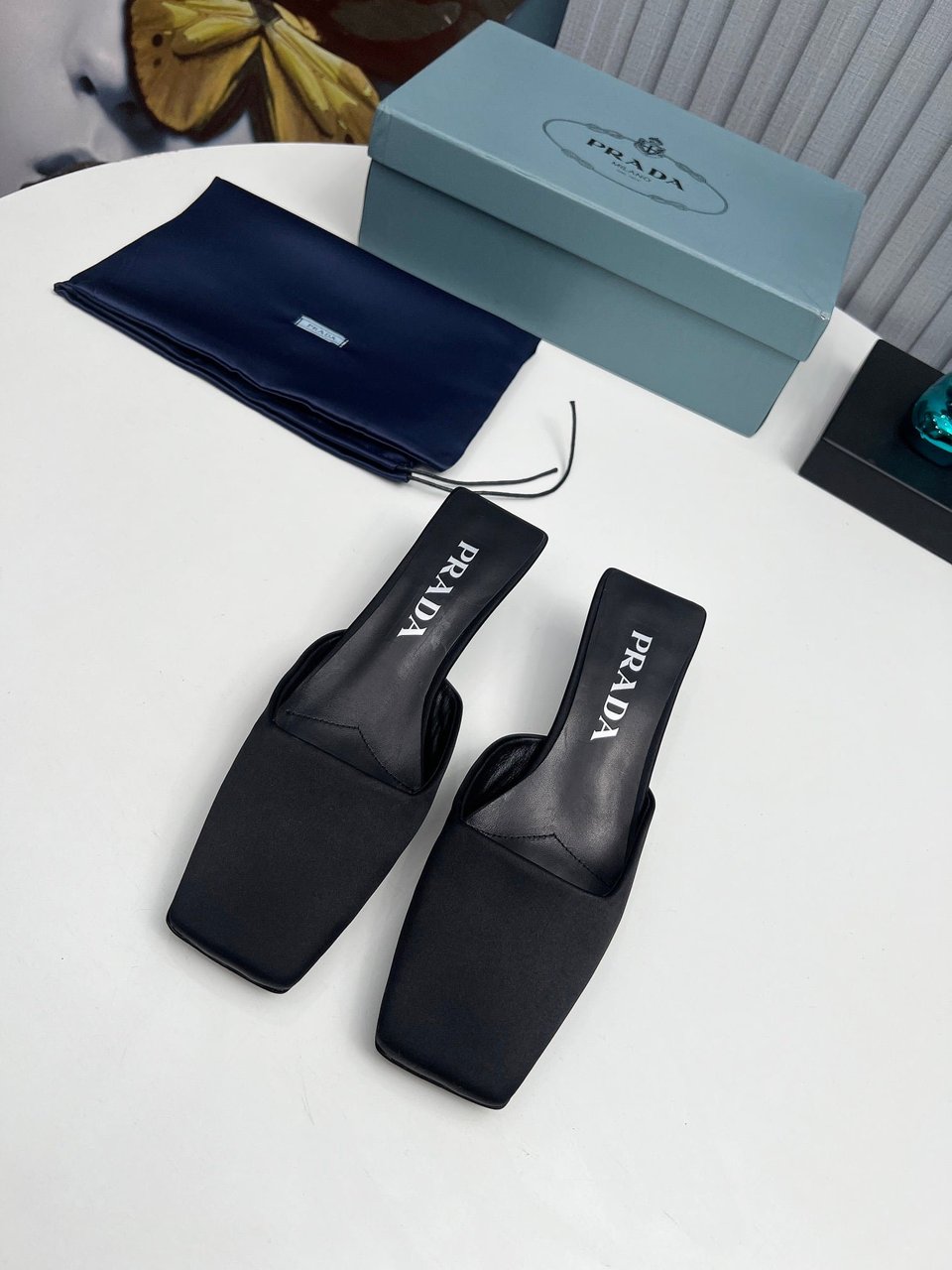 Prada Leather Mules Black view 7