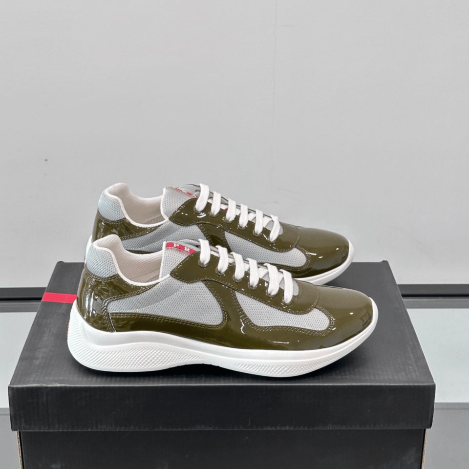 Prada Patent Leather And Technical Fabric Cup Sneakers view 3
