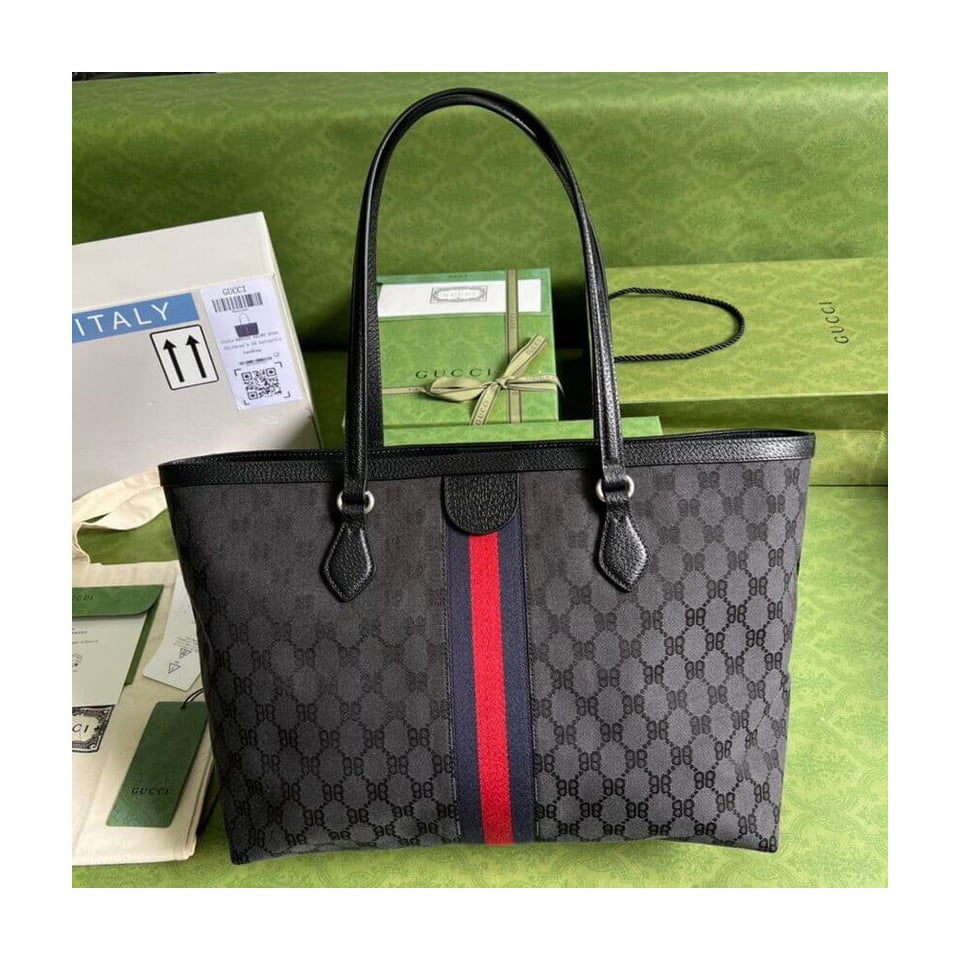 Balenciaga x Gucci Hacker Medium Tote Bag Black view 5