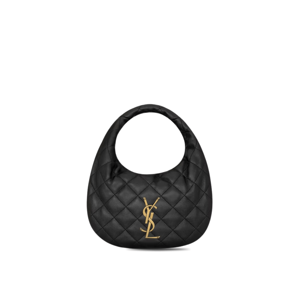 Saint Laurent Icarino Icare Mini Black Lambskin Hobo Bag 22cm/8.7 in view 2