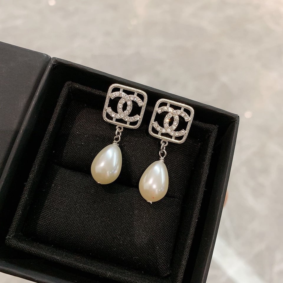 Chanel Cc Pear Earrings view 2