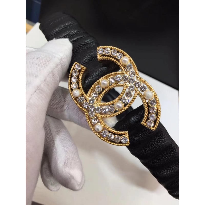 Chanel Lambskin &amp; Gold-Tone Metal Belt 94305 view 7