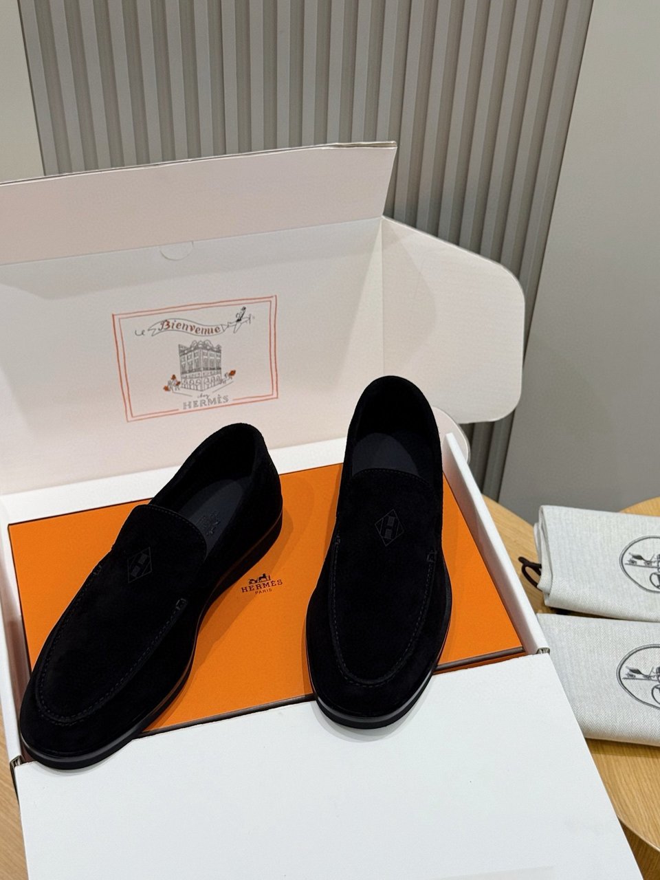 Hermès Black Suede Loafers- Shoes for Men view 8