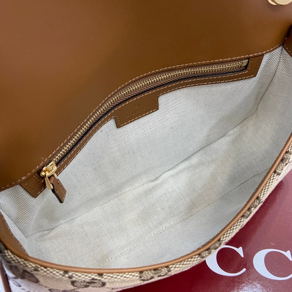 Gucci Blondie Small Top Handle Bag Brown Canvas view 13