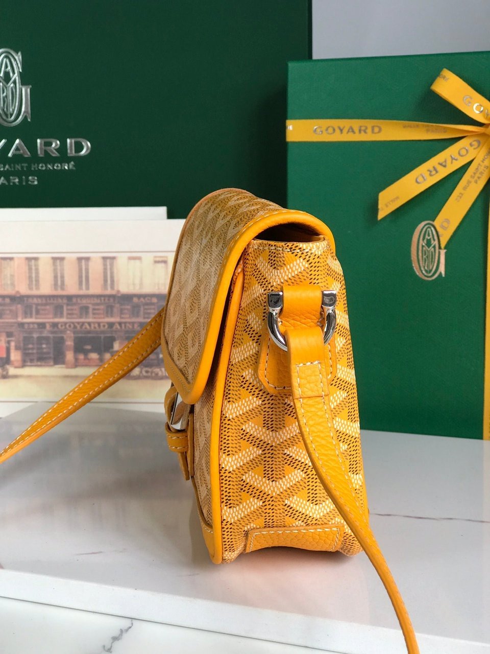 Goyard Grand Bleu 16cm Yellow Goyardine Canvas And Lambskin view 6
