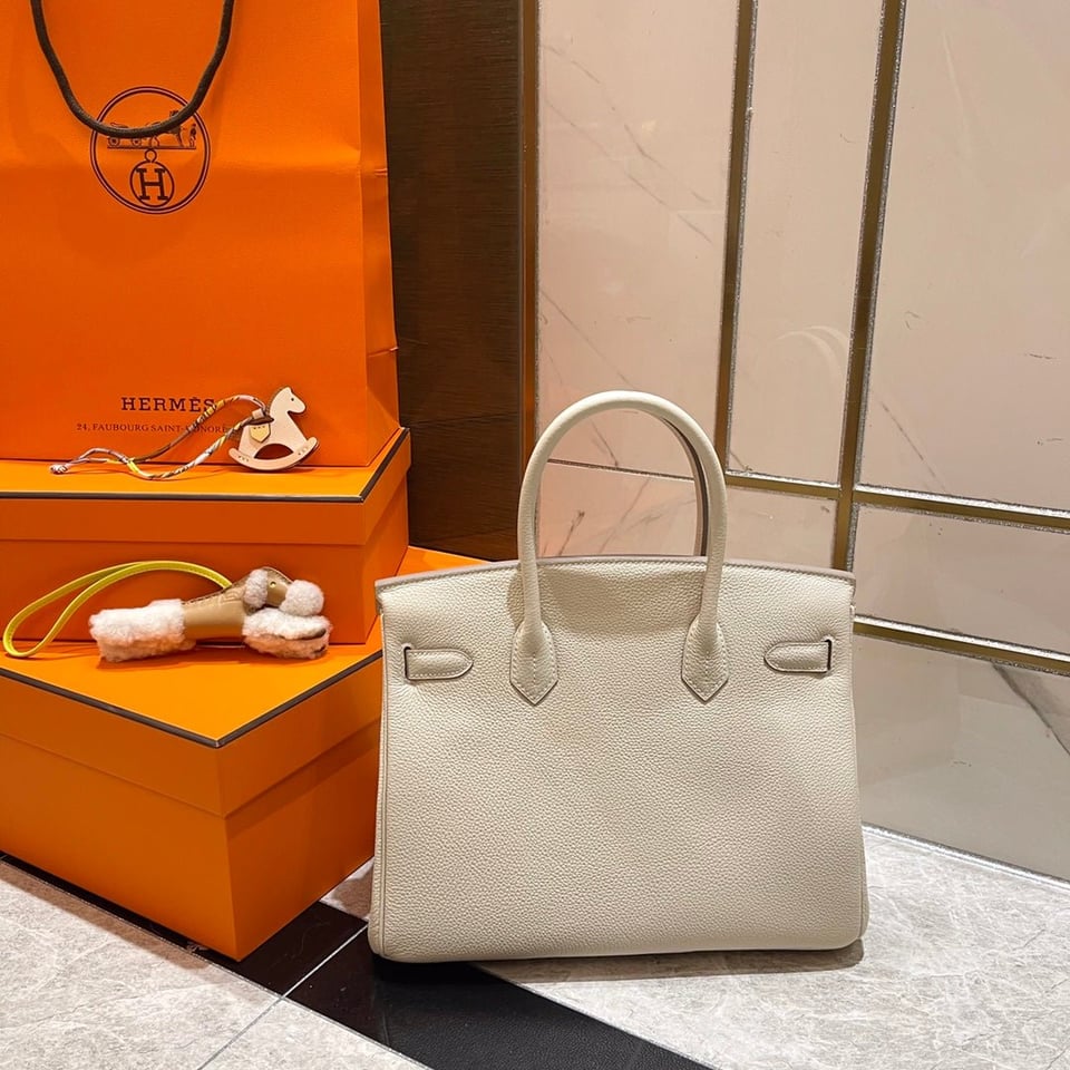 Hermes Birkin 30Cm White Togo Leather Silver Hardware view 3