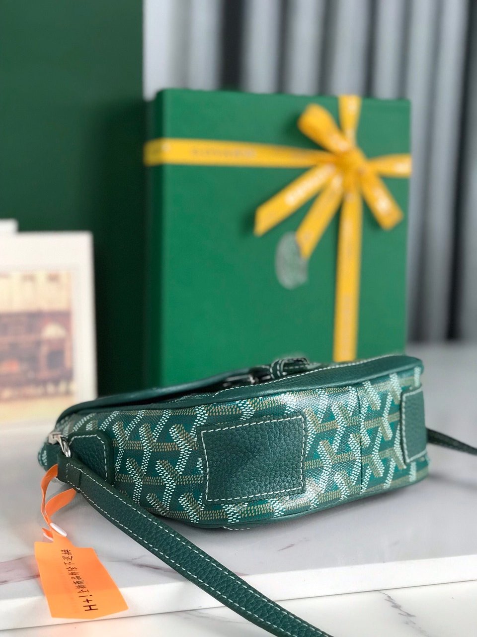 Goyard Grand Bleu 16 Cm Green Goyardine Canvas And Lambskin view 7