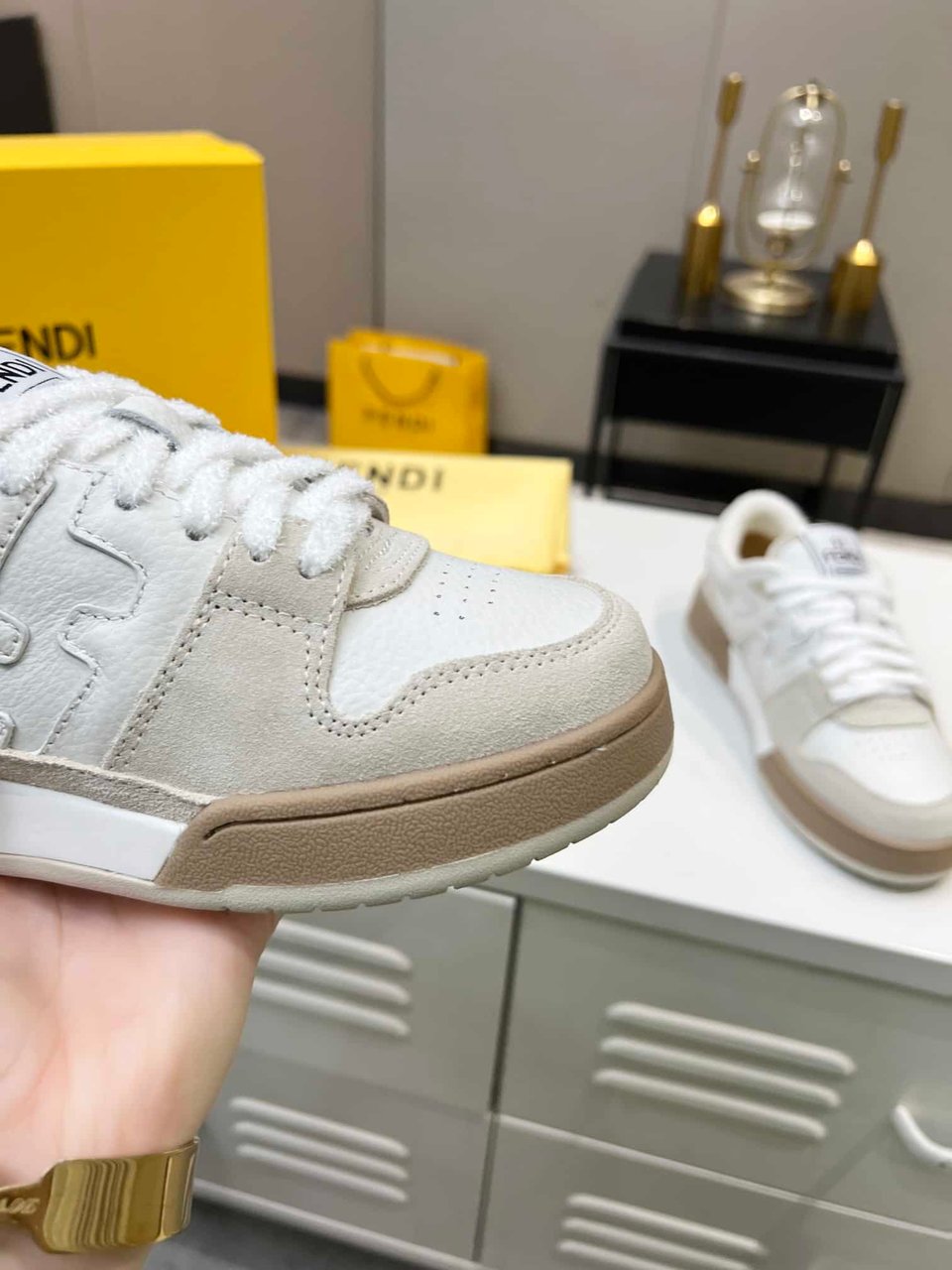 Fendi Match Suede Low Tops White 8E8252Ahh2F1Fhs view 3