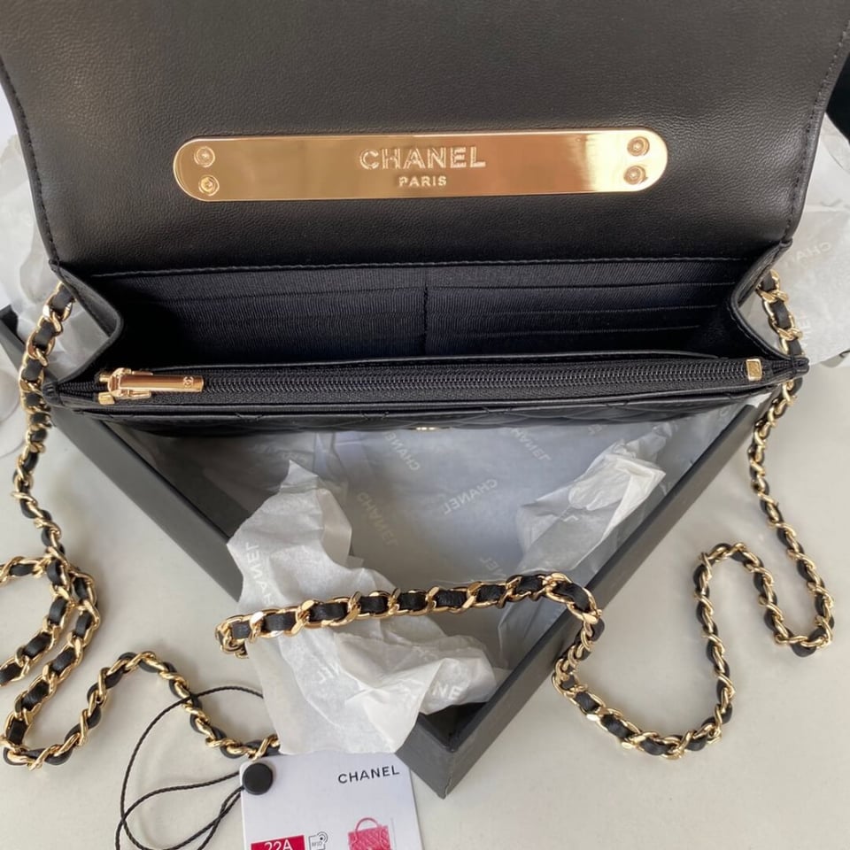 Chanel Wallet On Chain Top Handle Lambskin WOC view 14