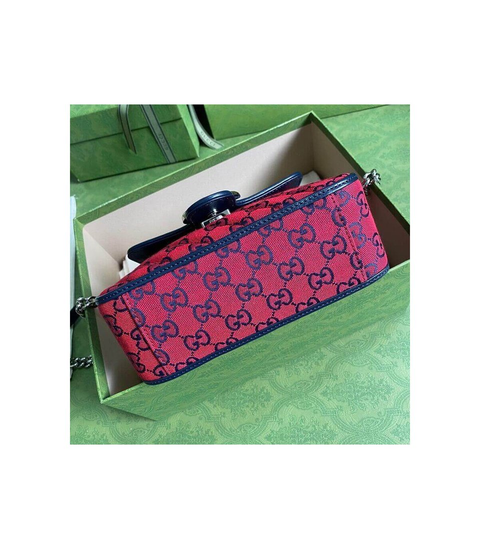 Gucci GG Marmont Multicolour Mini Top Handle Bag Red view 4