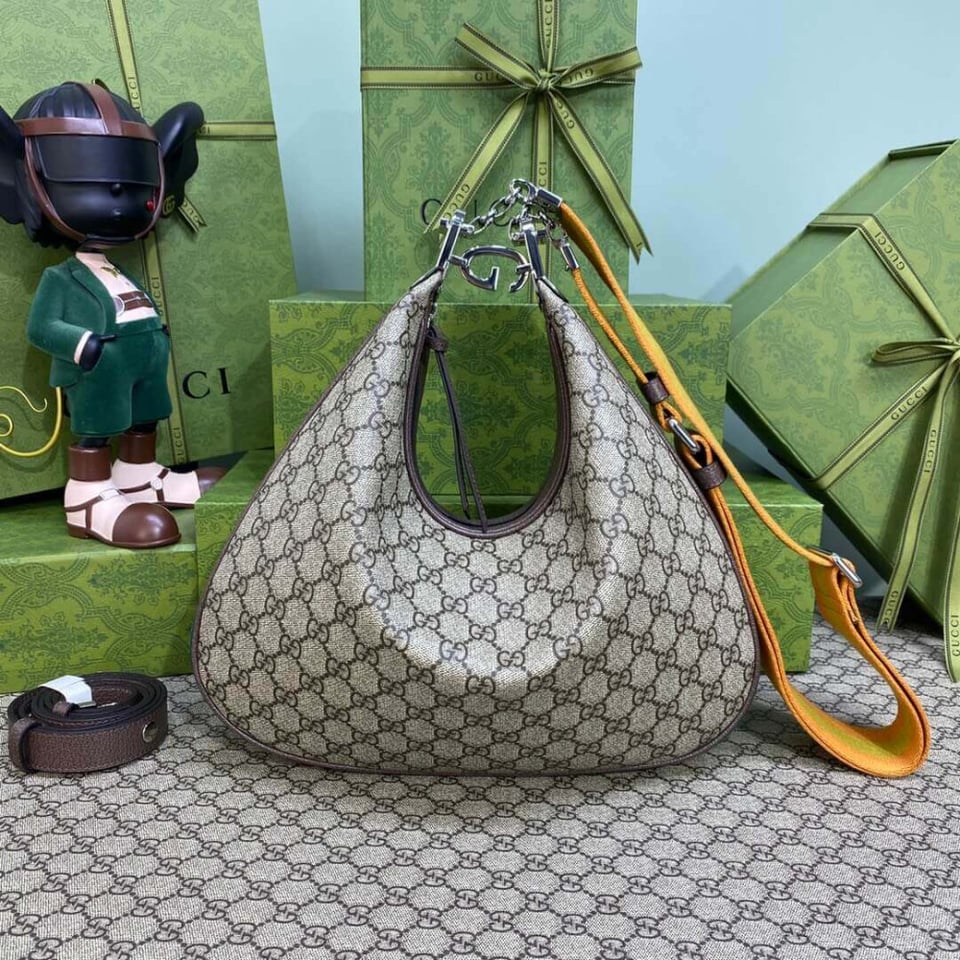 Gucci GG Supreme Attache Medium Shoulder Bag Coffee view 7