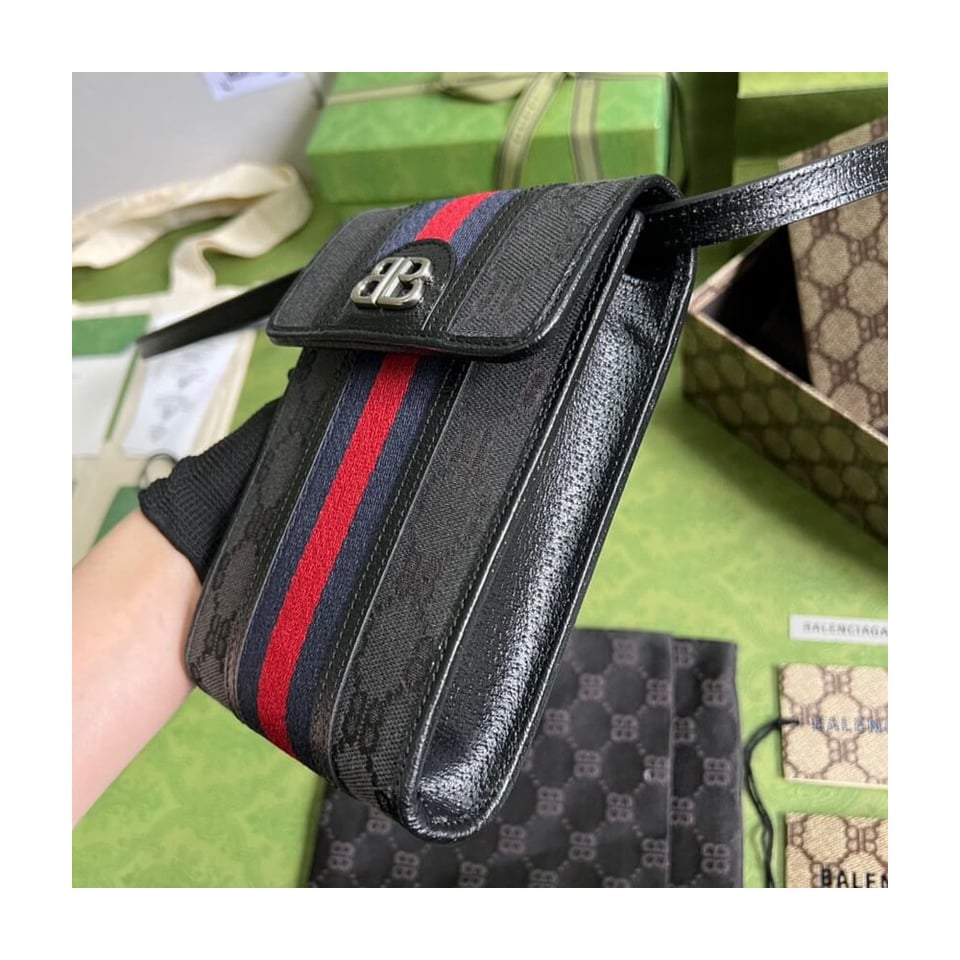 Balenciaga x Gucci Hacker Phone Bag Black view 8