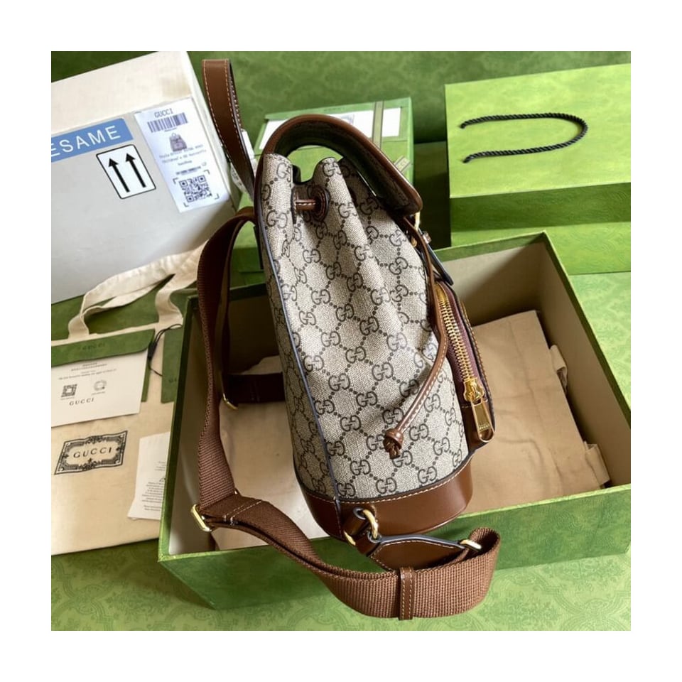 Gucci Backpack with Interlocking G in GG Supreme view 8