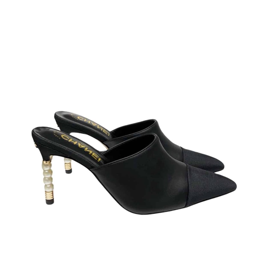 Chanel Mules Grosgrain Black view 2