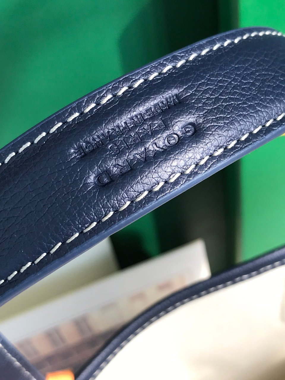 Goyard Small Belharra 24 Cm Navy Blue Goyardine Canvas And Lambskin view 6