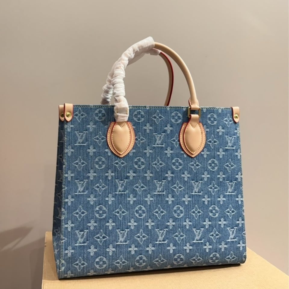 Louis Vuitton New Lv Remix Onthego Mm Denim Blue 35Cm M46871 view 6