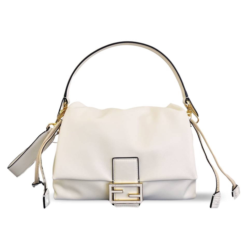 Fendi Mamma Baguette Medium Matcha White Nappa Leather Bag 26.5cm view 2
