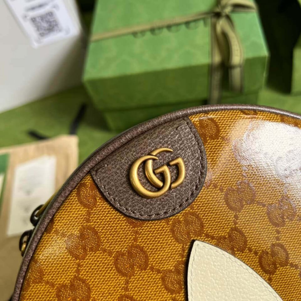 adidas x Gucci Ophidia Small Shoulder Bag in GG Crystal Canvas view 9