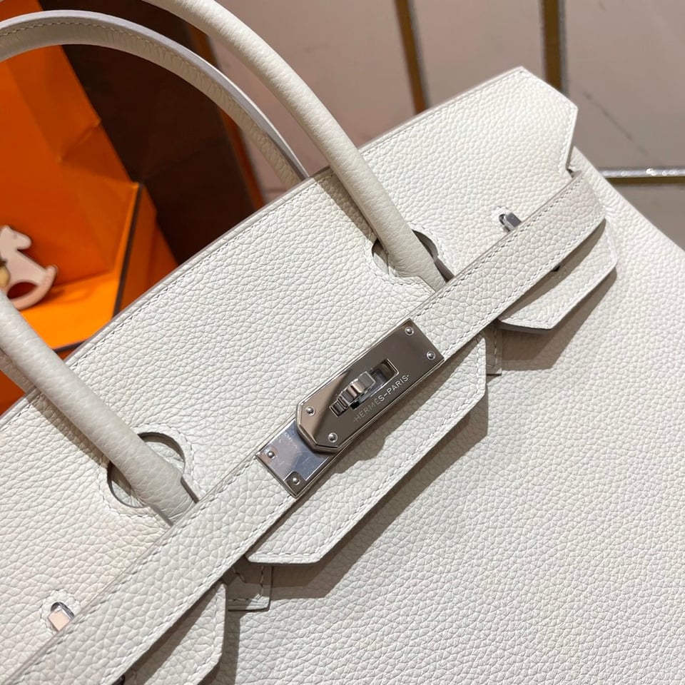 Hermes Birkin 30Cm White Togo Leather Silver Hardware view 7