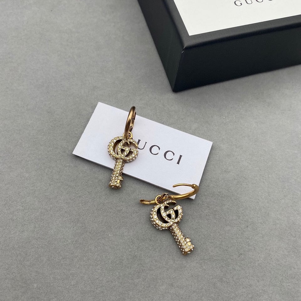 Gucci Gg Key Hoop Gold Earrings