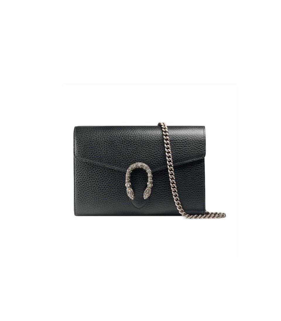 Gucci Dionysus Black Leather Mini Chain Bag view 2